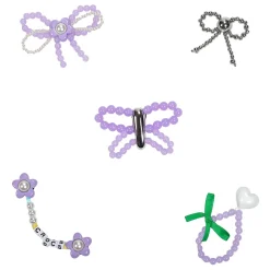 Jibbitz Purple Meta 5 Pack Accessory